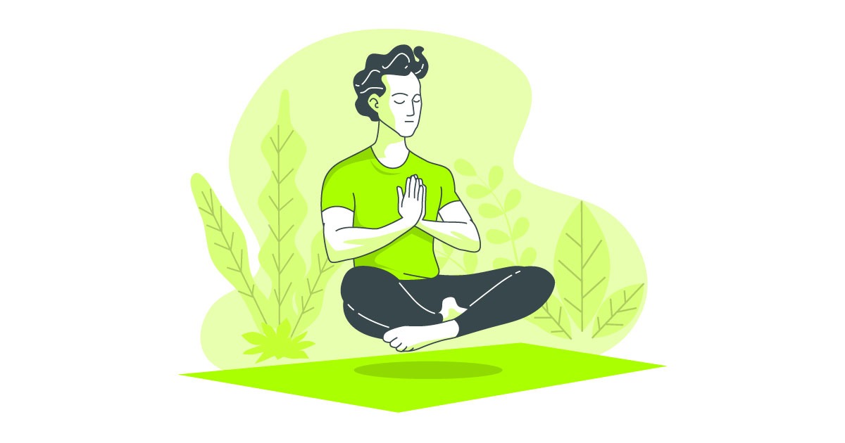 ilustração de um homem meditando